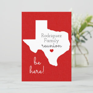 Red State of Texas Family Reunion Invitation Kaart