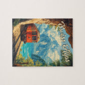 Red Steam Locomotive Souvenir:  Zwitserse Alpen Legpuzzel (Horizontaal)