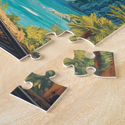 Red Steam Locomotive Souvenir:  Zwitserse Alpen Legpuzzel (Zijkant)