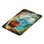 Red Steam Locomotive Souvenir:  Zwitserse Alpen Magneet (Linkerzijde)
