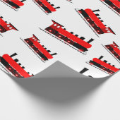 Red Steam Train Pattern Cadeaupapier (Hoek)