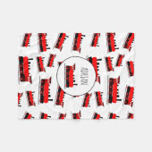 Red Steam Train Pattern Gepersonaliseerd naam Fleece Deken (Voorkant (Horizontaal))