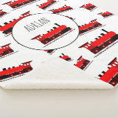Red Steam Train Pattern Gepersonaliseerd naam Sherpa Deken (3/4)