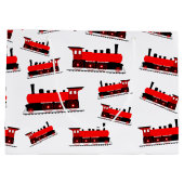 Red Steam Train Pattern Groot Cadeauzakje (Achterkant)