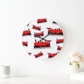 Red Steam Train Pattern Grote Klok (Huis)