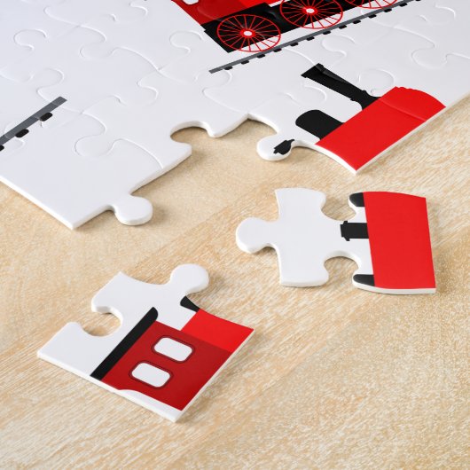Red Steam Train Pattern Legpuzzel (Zijkant)