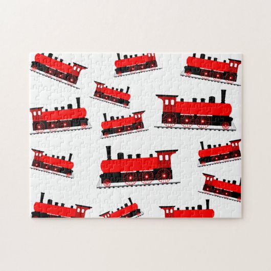 Red Steam Train Pattern Legpuzzel (Horizontaal)