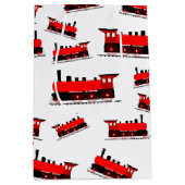 Red Steam Train Pattern Medium Cadeauzakje (Voorkant)