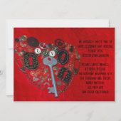 Red Steampunk Heart Wedding Kaart (Voorkant)