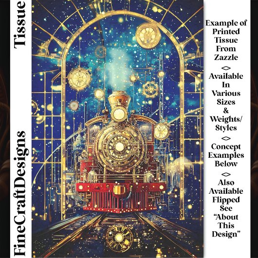 Red Steampunk Train, Loco, Mozaïek DH4L Decoupage Tissuepapier