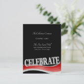 Red Steel Wave Celebration Receptie Kaart (Staand voorkant)