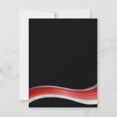 Red Steel Wave Celebration Receptie Kaart (Achterkant)