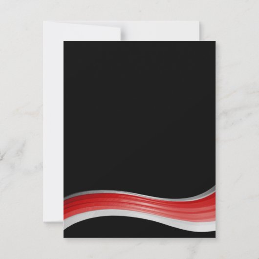 Red Steel Wave Celebration Receptie Kaart (Achterkant)