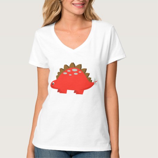 Red Stegosaurus T-shirt (Voorkant)