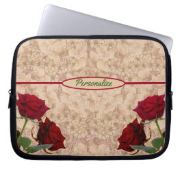 Red Stem Rozen Romantic Personalize notebook Laptop Sleeve