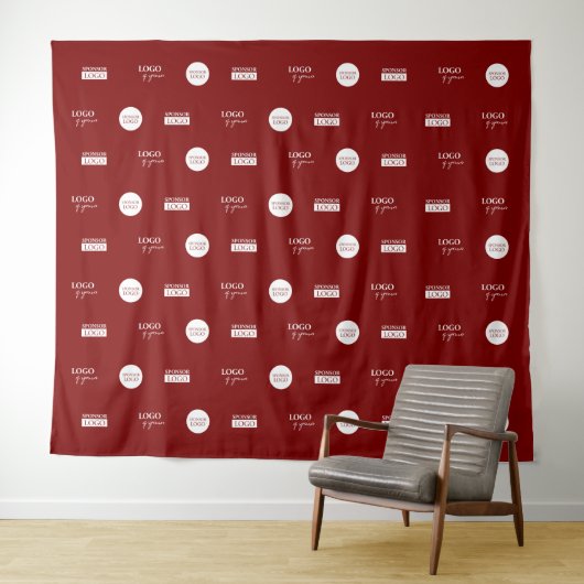 Red Step repeat Bedrijf Sponsor logo's Media wall Wandkleed (In Situ (horizontaal))