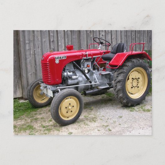 Red Steyr Tractor T84 Briefkaart (Voorkant)