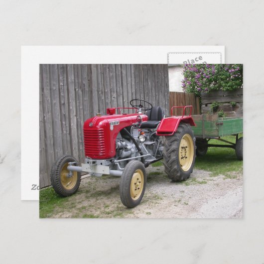 Red Steyr Tractor T84 Briefkaart (Voorkant / Achterkant)