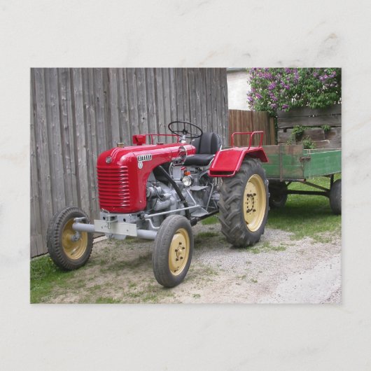 Red Steyr Tractor T84 Briefkaart (Voorkant)