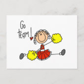 Red Stick Figuur Cheerleader t-shirts en cadeautje Briefkaart (Voorkant)