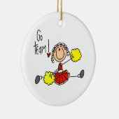 Red Stick Figuur Cheerleader t-shirts en cadeautje Keramisch Ornament (Rechts)