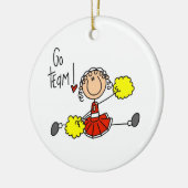 Red Stick Figuur Cheerleader t-shirts en cadeautje Keramisch Ornament (Links)