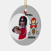 Red Stick Figuur Football Player Photo Ornament (Rechts)