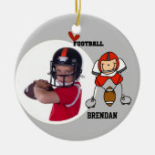 Red Stick Figuur Football Player Photo Ornament (Voorkant)