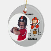 Red Stick Figuur Football Player Photo Ornament (Links)