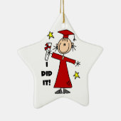 Red Stick Figuur Girl Afstuderen Keramisch Ornament (Rechts)