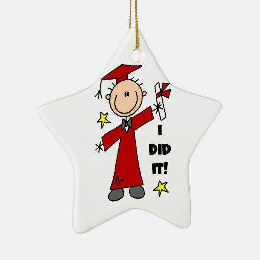 Red Stick Figuur Male Afstuderen Keramisch Ornament (Rechts)