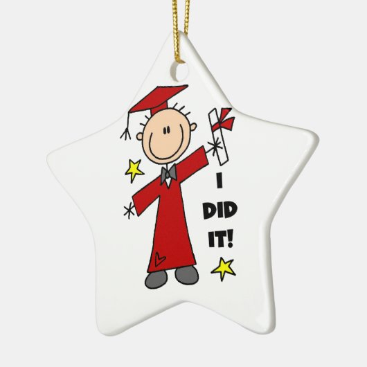 Red Stick Figuur Male Afstuderen Keramisch Ornament (Links)