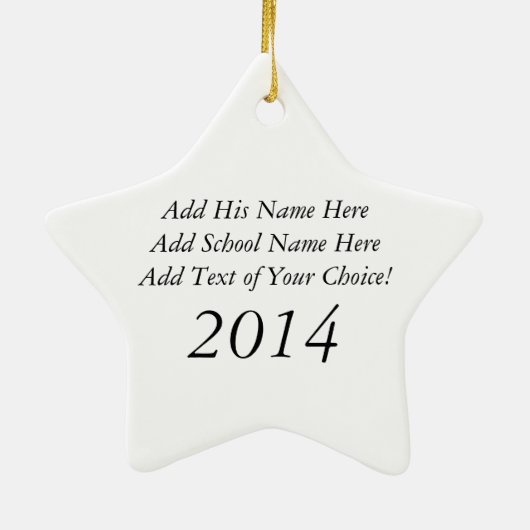 Red Stick Figuur Male Afstuderen Keramisch Ornament (Achterkant)