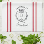 Red  Stijl Franse Sack met aangepaste naam Theedoek<br><div class="desc">De ,  Franse grafische kaart en de rode tikbandstrepen zijn de perfecte aanvulling op uw keukendecor in Frankrijk op deze wafelmessing van een aangepast handdoek. Vergeet niet dat je je eigen monogram en familienaam kunt personaliseren.</div>
