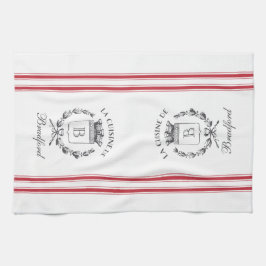 Red  Stijl Franse Sack met aangepaste naam Theedoek