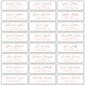 Red Stijlvol script bruiloft gast adres label (Voorkant)