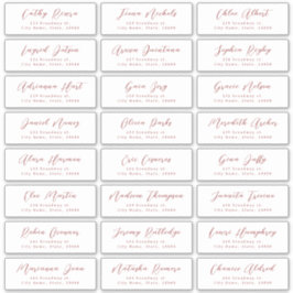 Red Stijlvol script bruiloft gast adres label