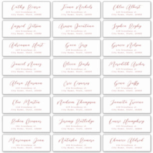 Red Stijlvol script bruiloft gast adres label