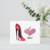 Red Stiletto High Hiel Shoe Art Briefkaart (Staand voorkant)