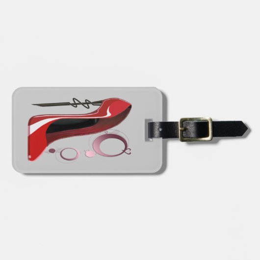 Red Stiletto Shoe Art en Bangles Bagagelabel (Voorkant horizontaal)