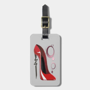 Red Stiletto Shoe Art en Bangles Bagagelabel