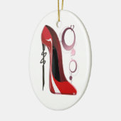 Red Stiletto Shoe Art en Bangles Keramisch Ornament (Links)
