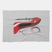 Red Stiletto Shoe Art en Bangles Theedoek (Horizontaal)