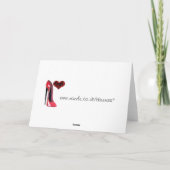 Red Stiletto Shoe en 3D Heart Kaart (Achterkant)