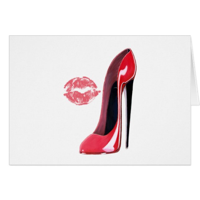 Red Stiletto Shoe en Kiss Art (Voorkant Horizontaal)