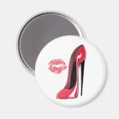 Red Stiletto Shoe en Kiss Magneet (Voorkant / Achterkant)