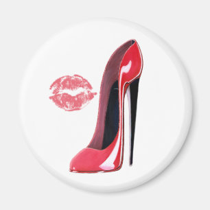 Red Stiletto Shoe en Kiss Magneet