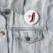 Red Stiletto Shoe en Kiss Ronde Button 5,7 Cm (In situ)