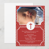 Red Stippen Baptism Baby Dedicatie 5x7 foto Kaart (Voorkant / Achterkant)