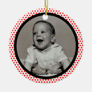 Red Stippen Black Trim Photo Lijst Keramisch Ornament